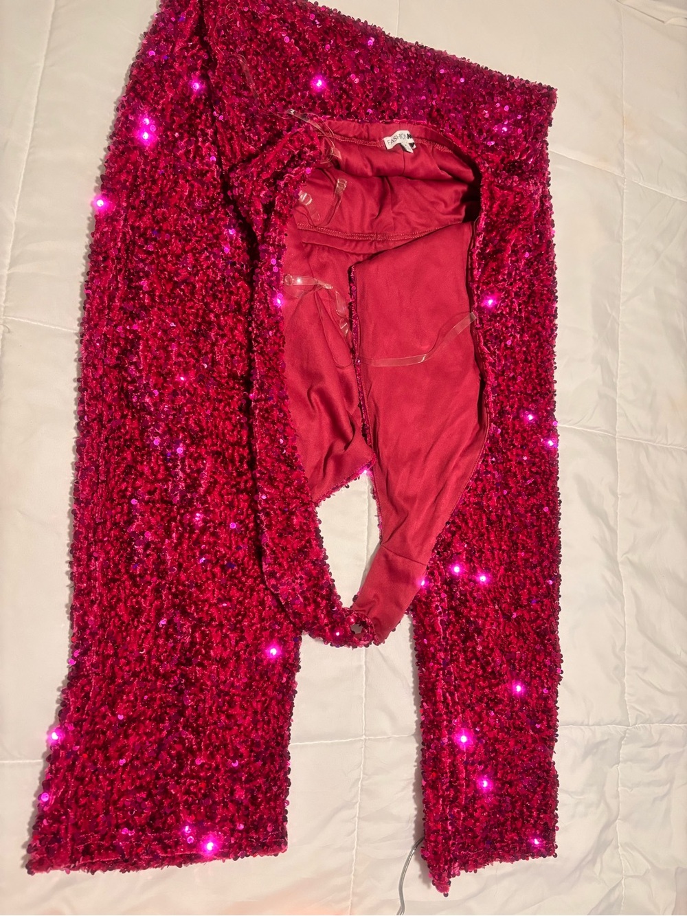 Women's pink Sequin Jumpsuit - Sleeveless V-Neck Party Jumpsuit brand new never - Picture 2 of 4